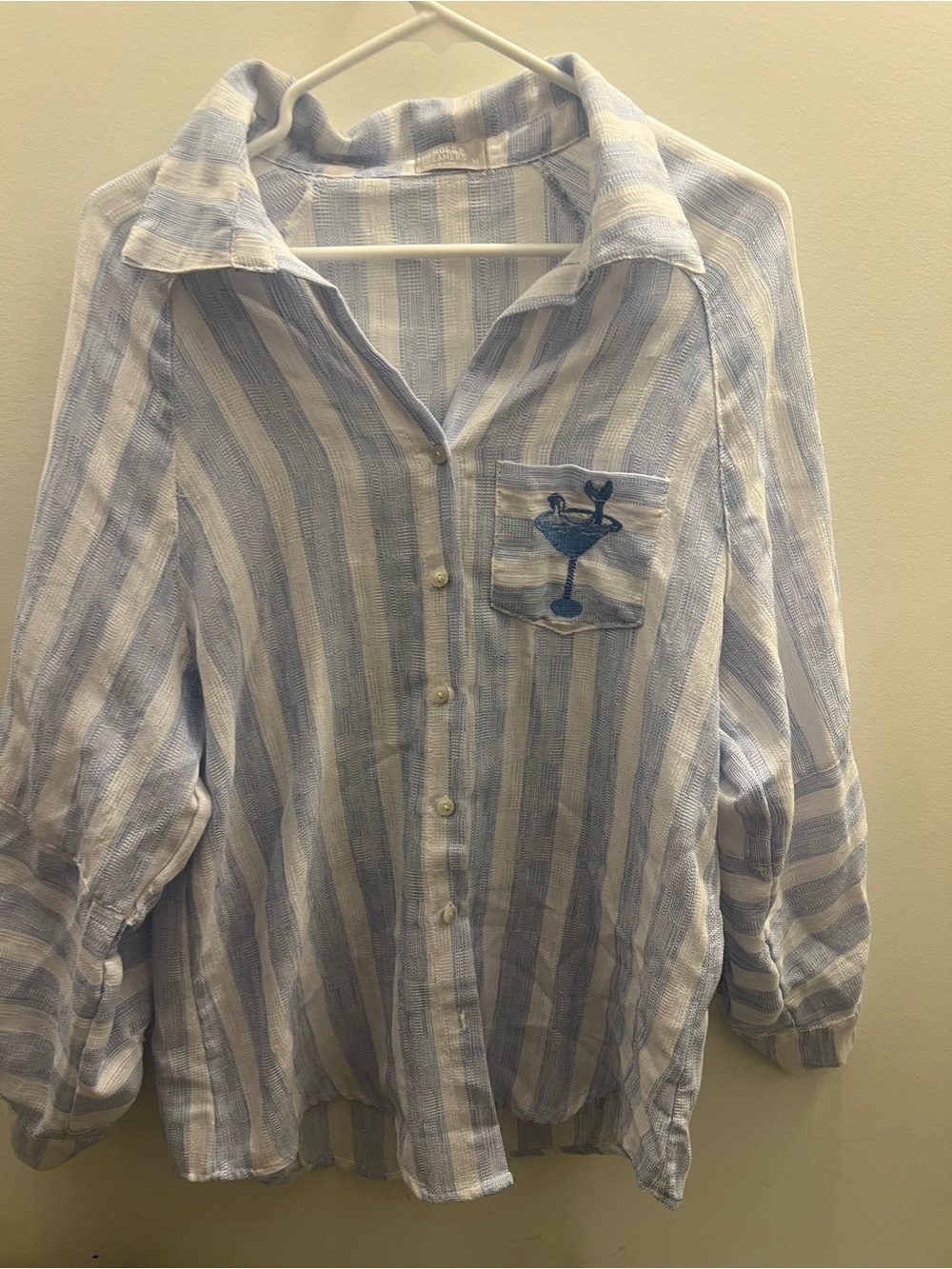 Heroes & Dreamers Light Blue & White Striped Button-Up